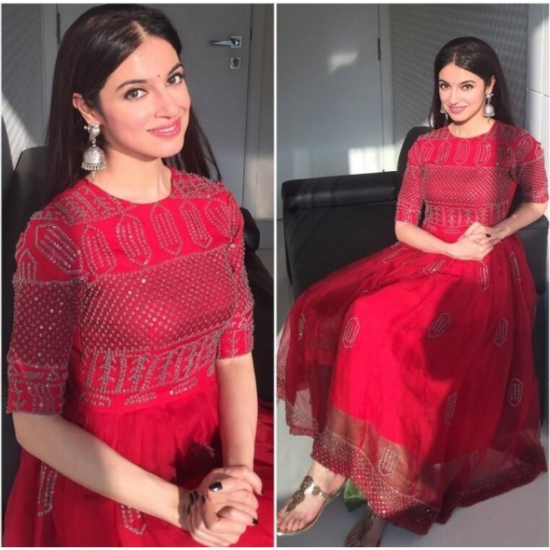 cherry red gown