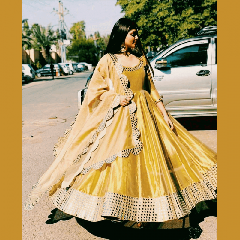 mirror work anarkali