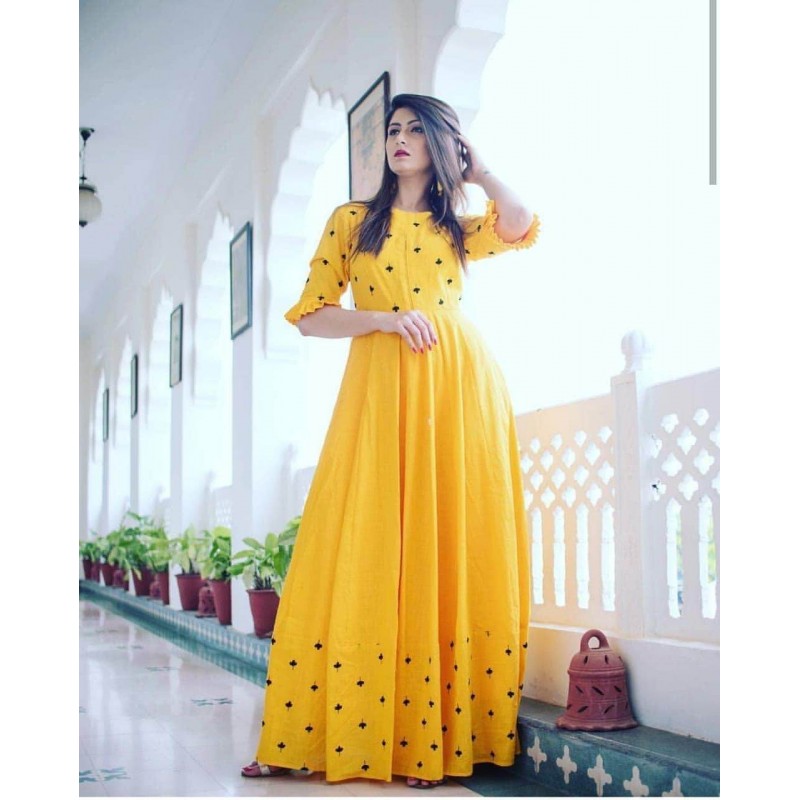 gown yellow colour