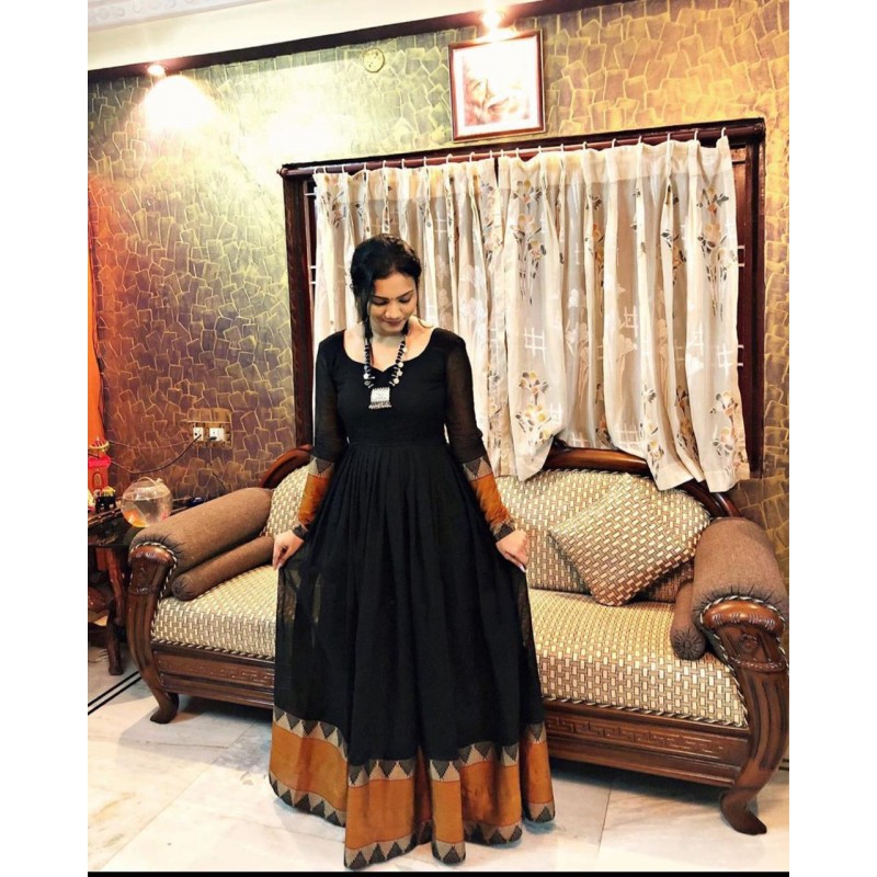 long anarkali dress cotton