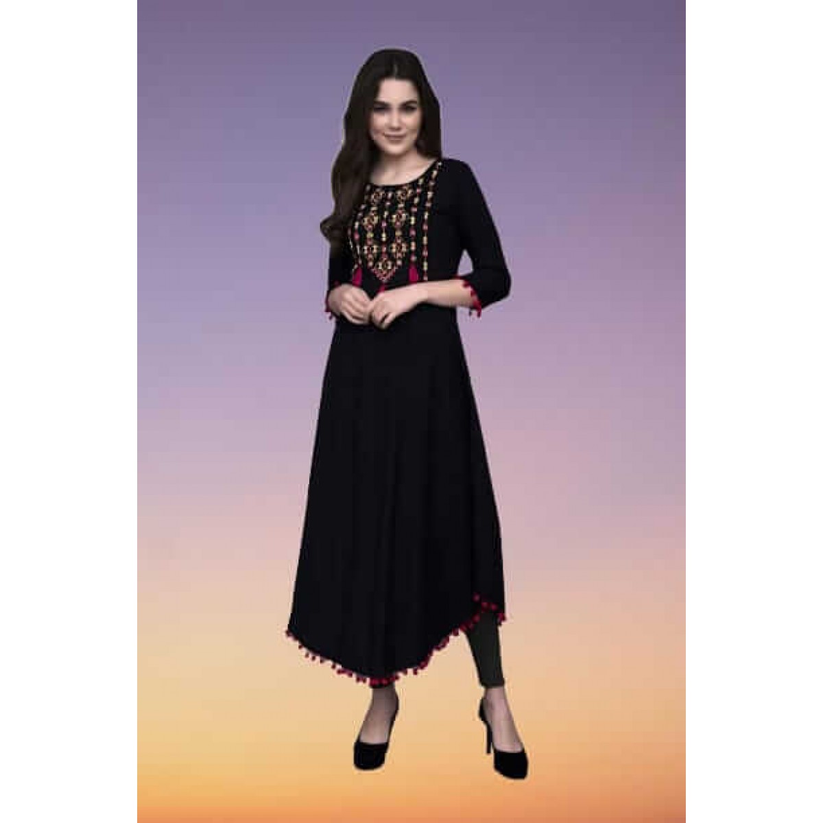 Blue Hills Pearl Vol 1 Fancy Rayon Kurti Gown Collection Wholesale