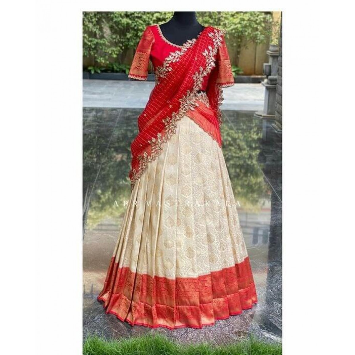 40 Elegant Half Saree Lehenga Designs For The South Indian Brides! |  WeddingBazaar
