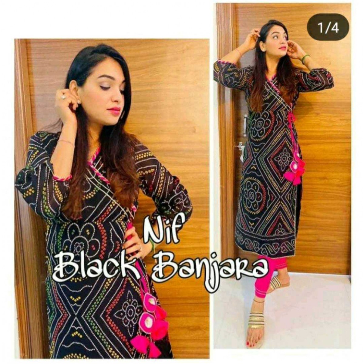 fcityin  Women Black Rayon Kurti  Women Rayon Orange Kurti