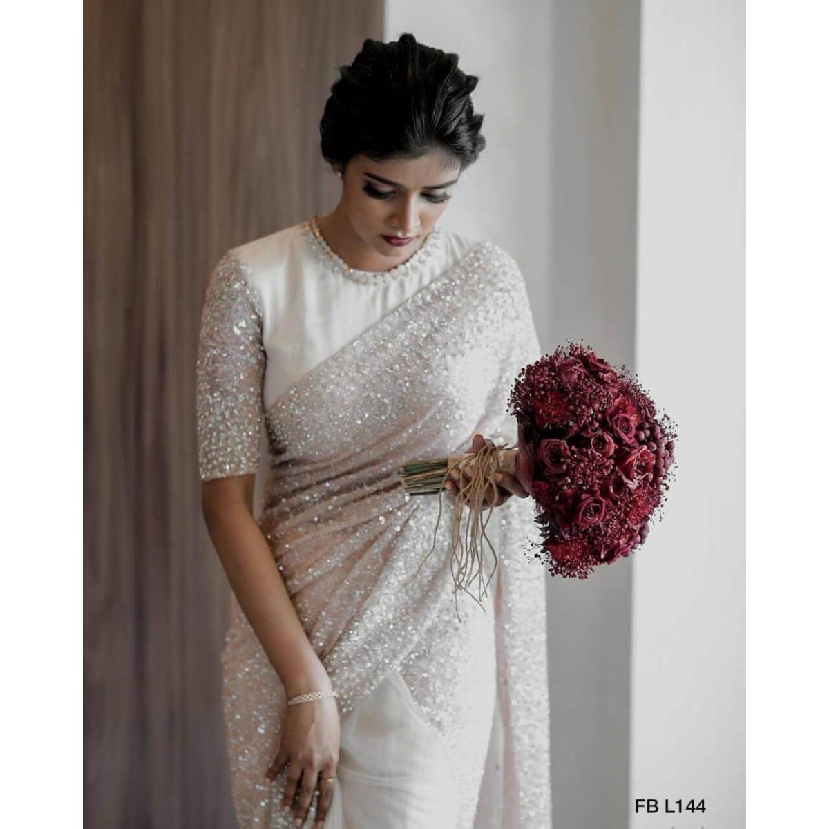 white color wedding sarees