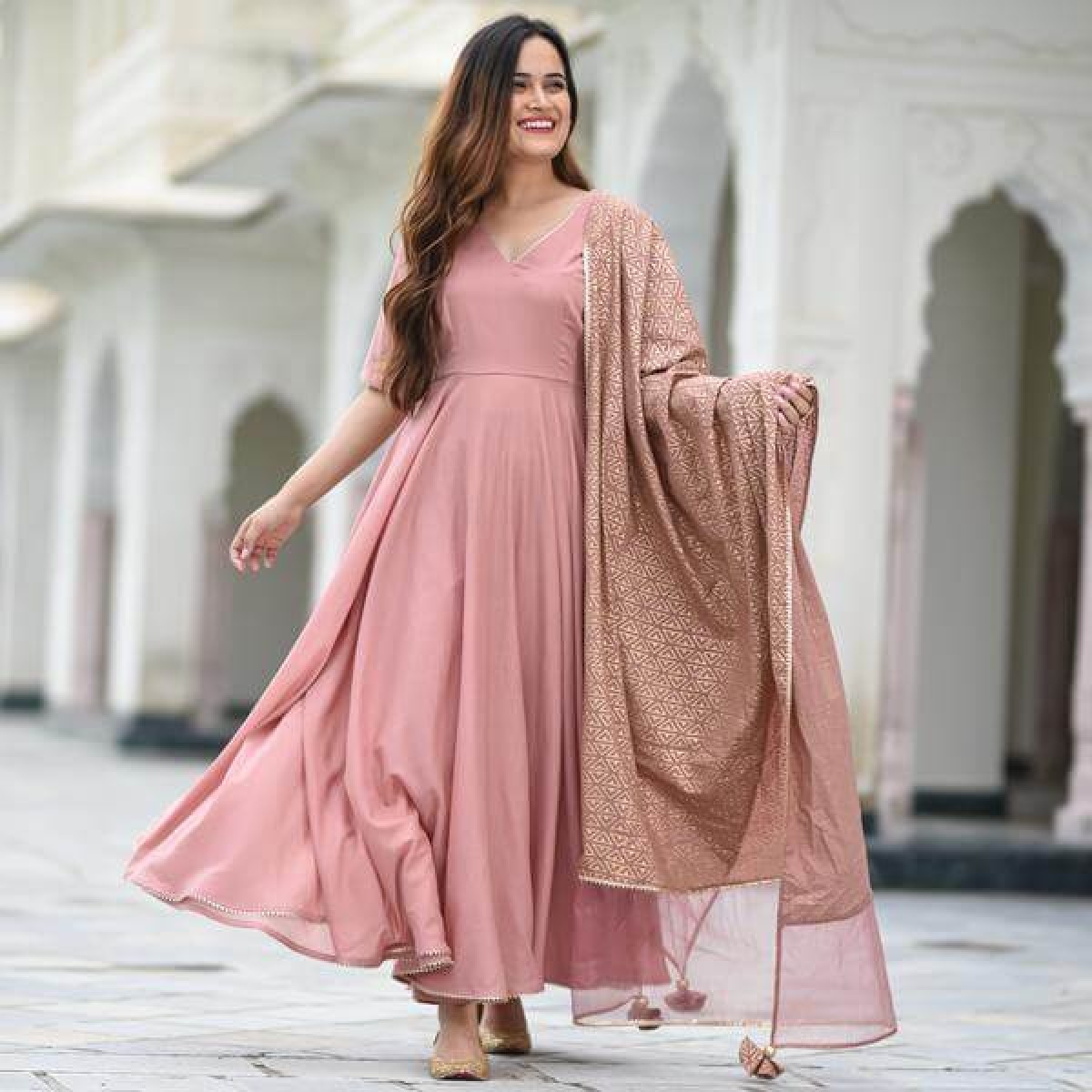 long kurtis with dupatta