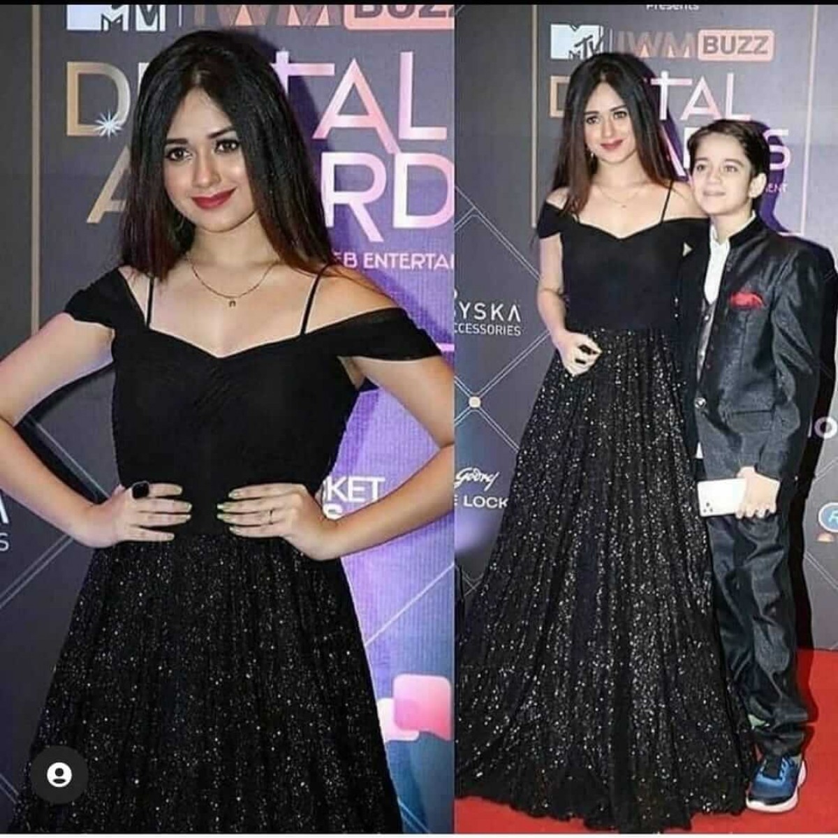 Jannat zubair black velvet evening 