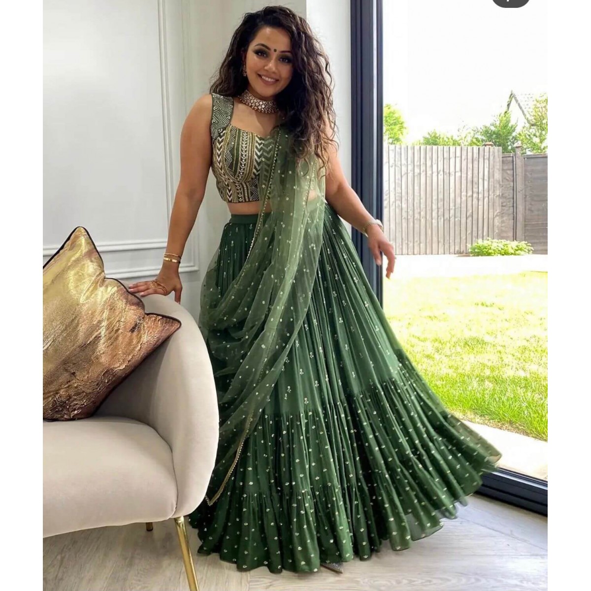 Pakistani Bridal Mint Green Lehenga Choli Dress Online 2021 – Nameera by  Farooq