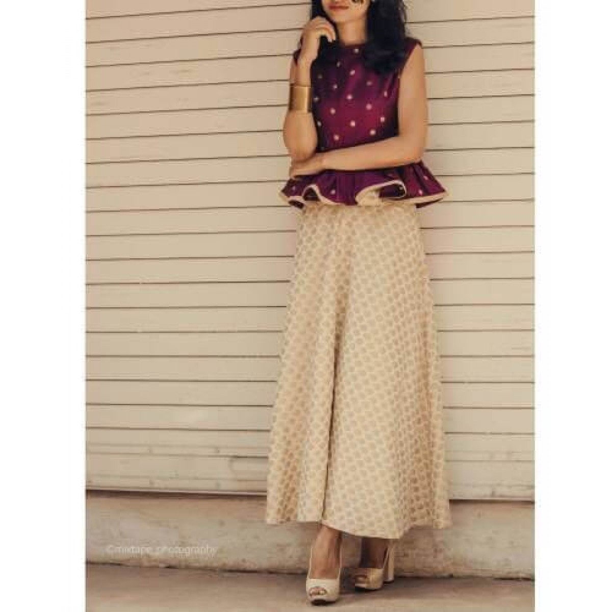 Parineeti Chopra Bollywood Style Peplum Top with Skirt