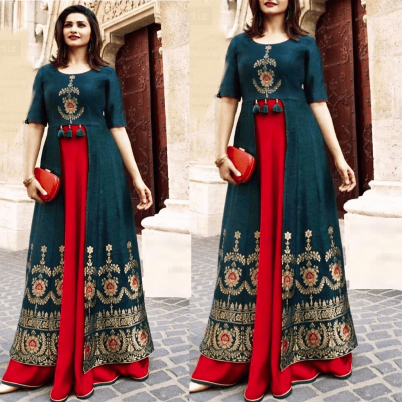 frock style kurti with palazzo