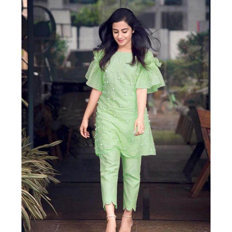 long frock kurti with plazo
