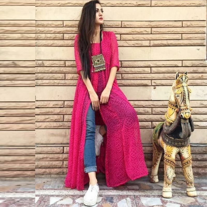frock kurti with jeans