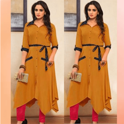 Kurtas  Kurtis  White rayon thread work rakhi special 