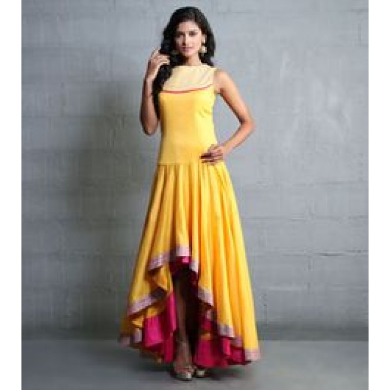 long frock yellow colour