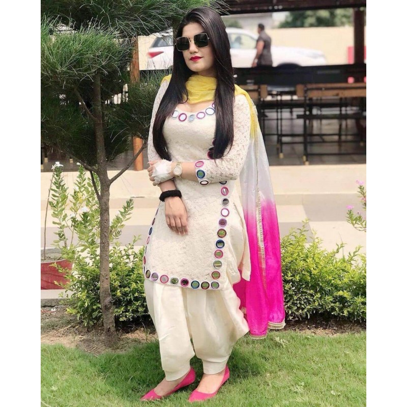 white punjabi salwar suit designs