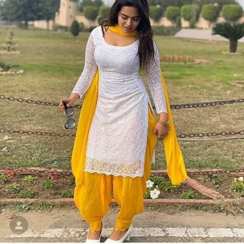 yellow patiyala dress