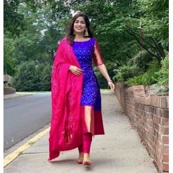 dress stitched from silk saree