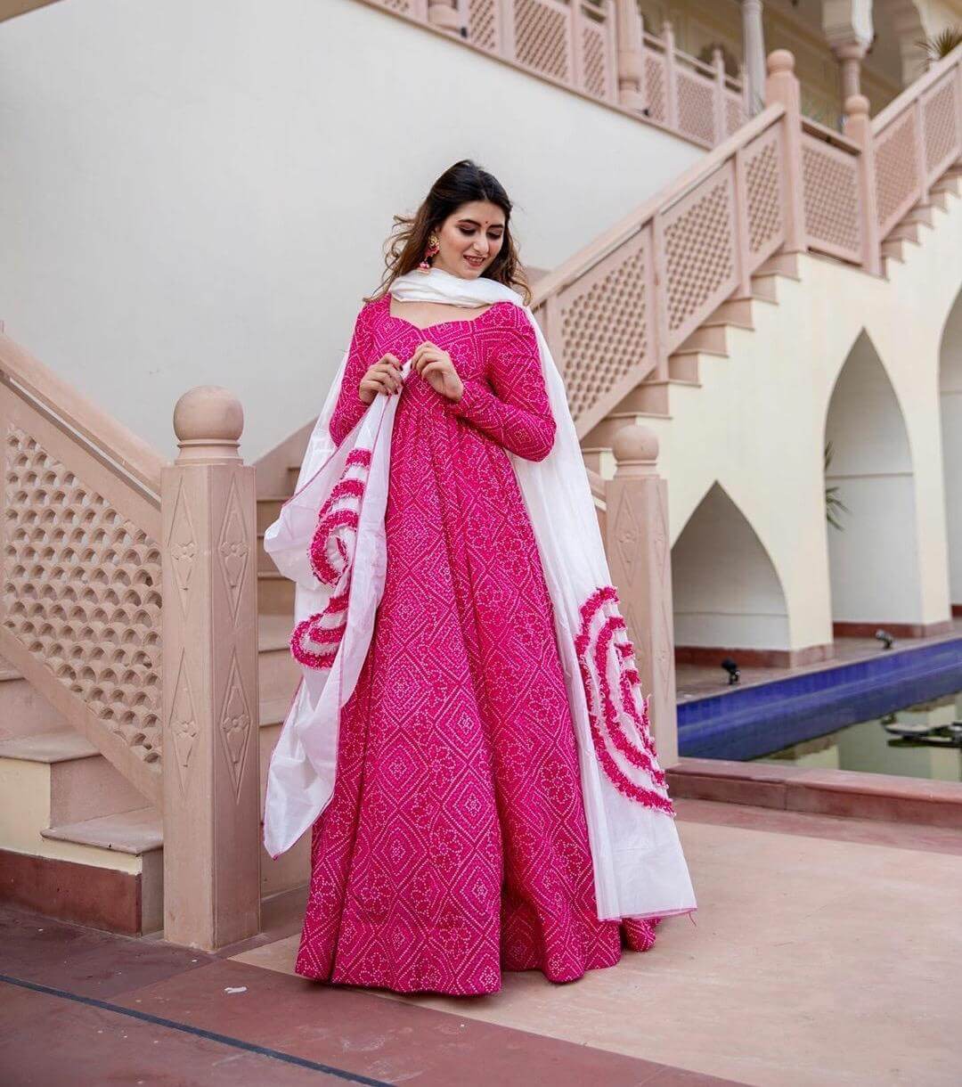 Woman's Ethnic Outfit with Fancy Dupatta